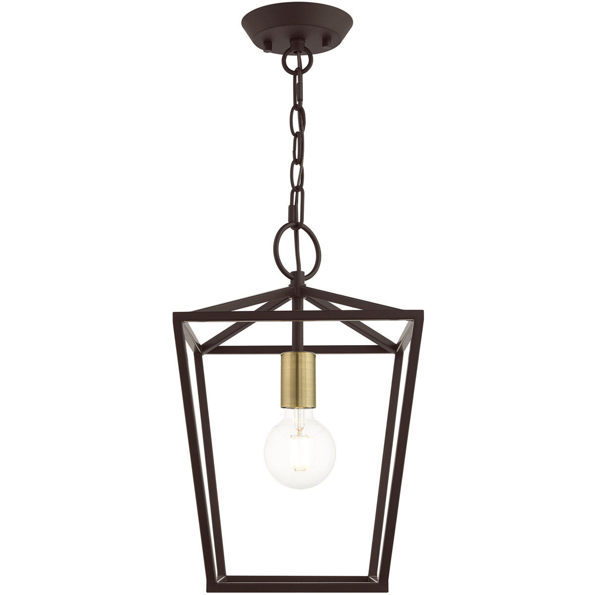 Devone 1 Light 10 inch Bronze Convertible Semi Flush/Lantern Ceiling Light