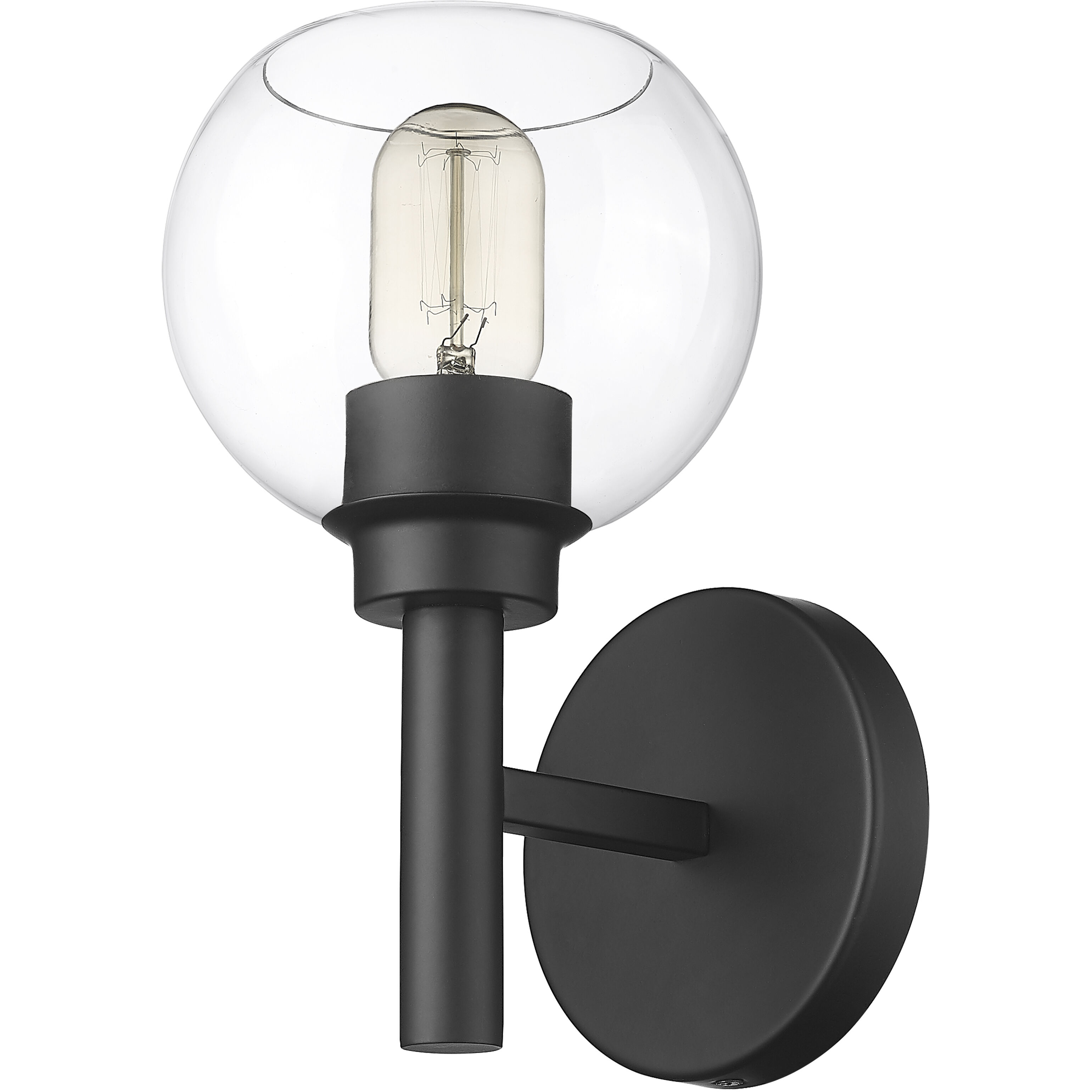 Sutton 1 Light 6 inch Matte Black Wall Sconce Wall Light