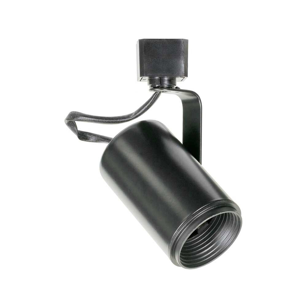 H-Type 1 Light 120V Black Mini Track Head Ceiling Light, Flat Back