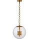 AERIN Turenne 4 Light 14 inch Hand-Rubbed Antique Brass Globe Pendant Ceiling Light, Medium