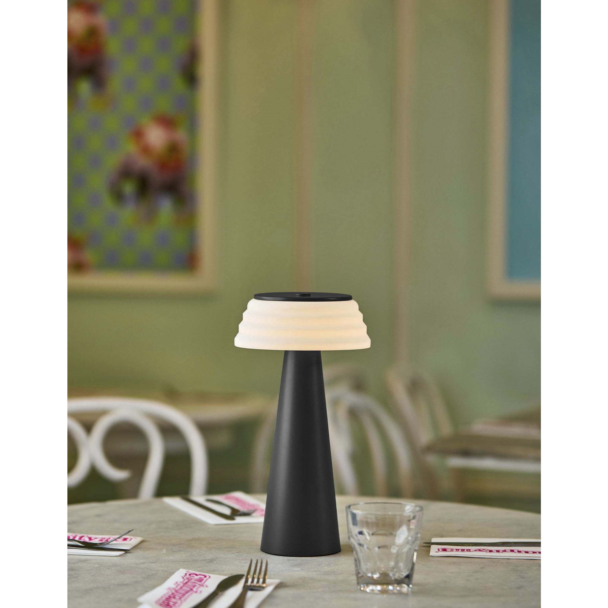 Jacky 12.5 inch 1.50 watt Black LED Cordless Table Lamp Portable Light