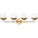 Alvin 4 Light 33.38 inch Satin Brass Bath Vanity Wall Light