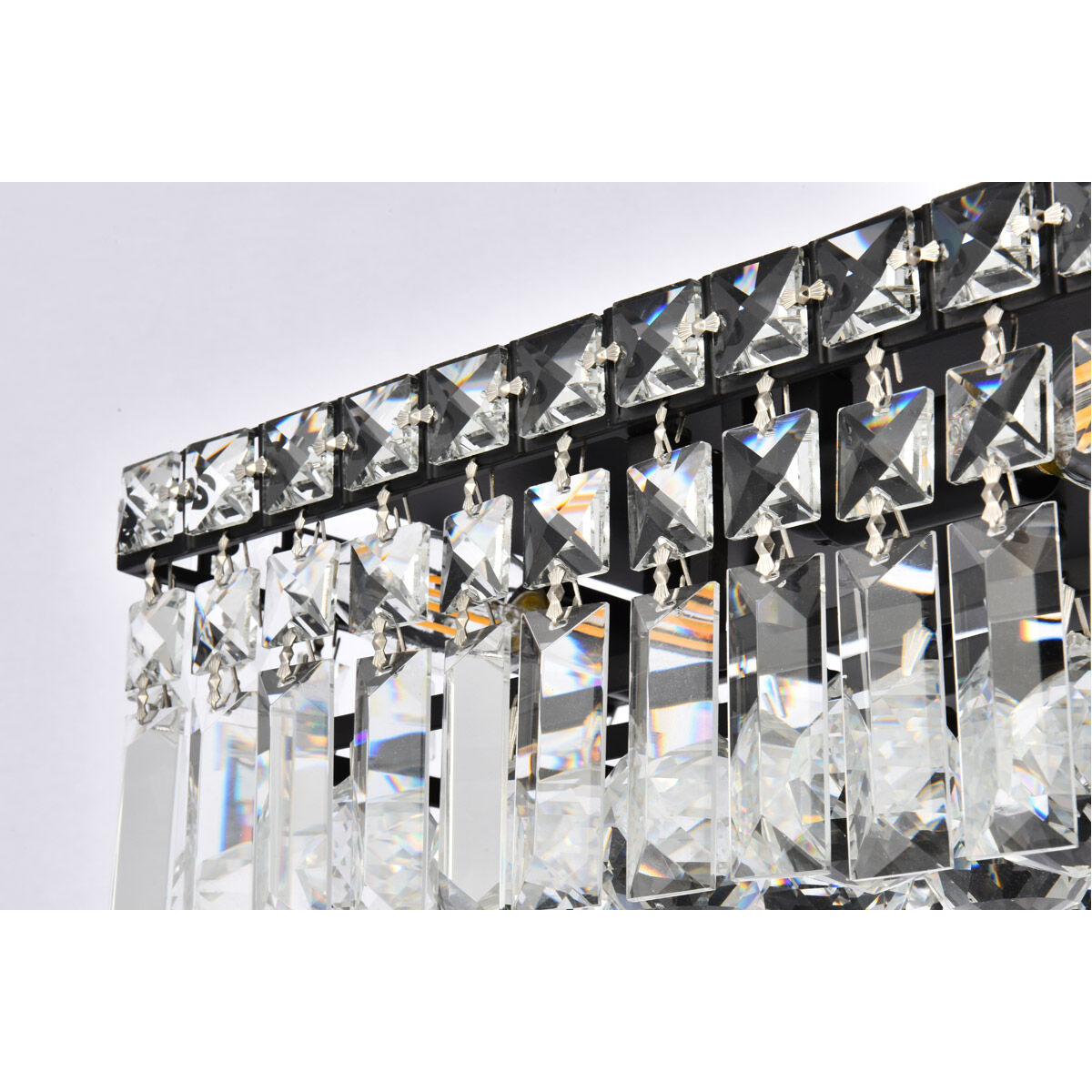 Maxime 5 Light 14 inch Black and Clear Flush Mount Ceiling Light in Royal Cut