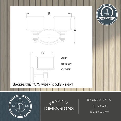 Carlisle LED 13.75 inch Chrome Bathroom Light Wall Light