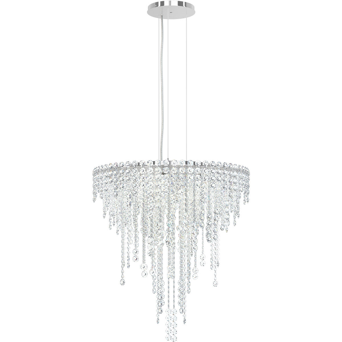 Chantant 6 Light Polished Stainless Steel Pendant Ceiling Light in Optic, Strand