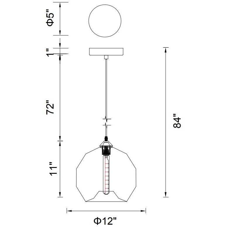 Glass 1 Light 12 inch Black Down Mini Pendant Ceiling Light in Amber