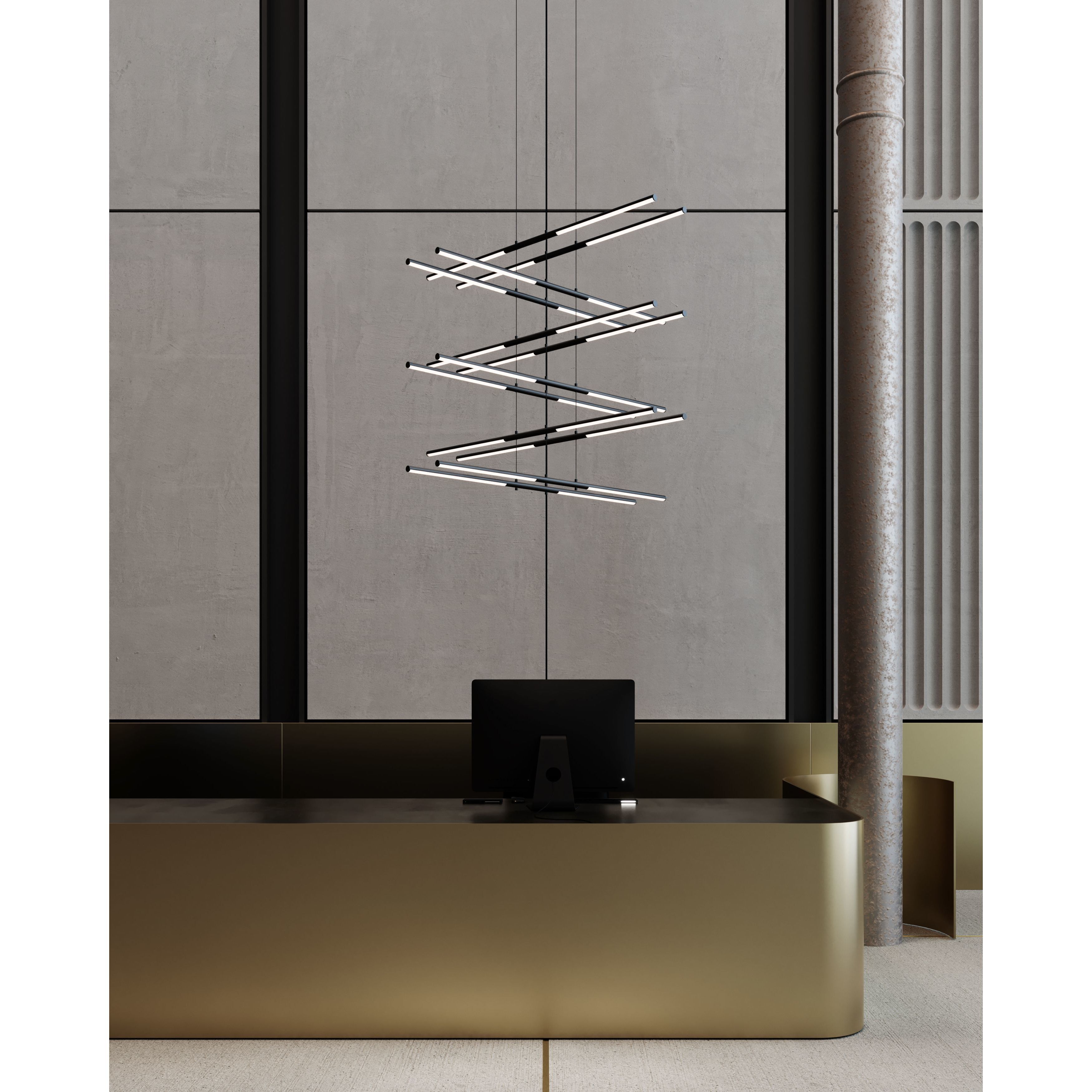 Tik-tak LED 47.5 inch Satin Black Pendant Ceiling Light