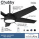 Chubby 58 inch Coal Indoor/Outdoor Ceiling Fan, Wifi