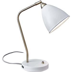 Chelsea 16 inch 60.00 watt Painted Brass and White Desk Lamp Portable Light