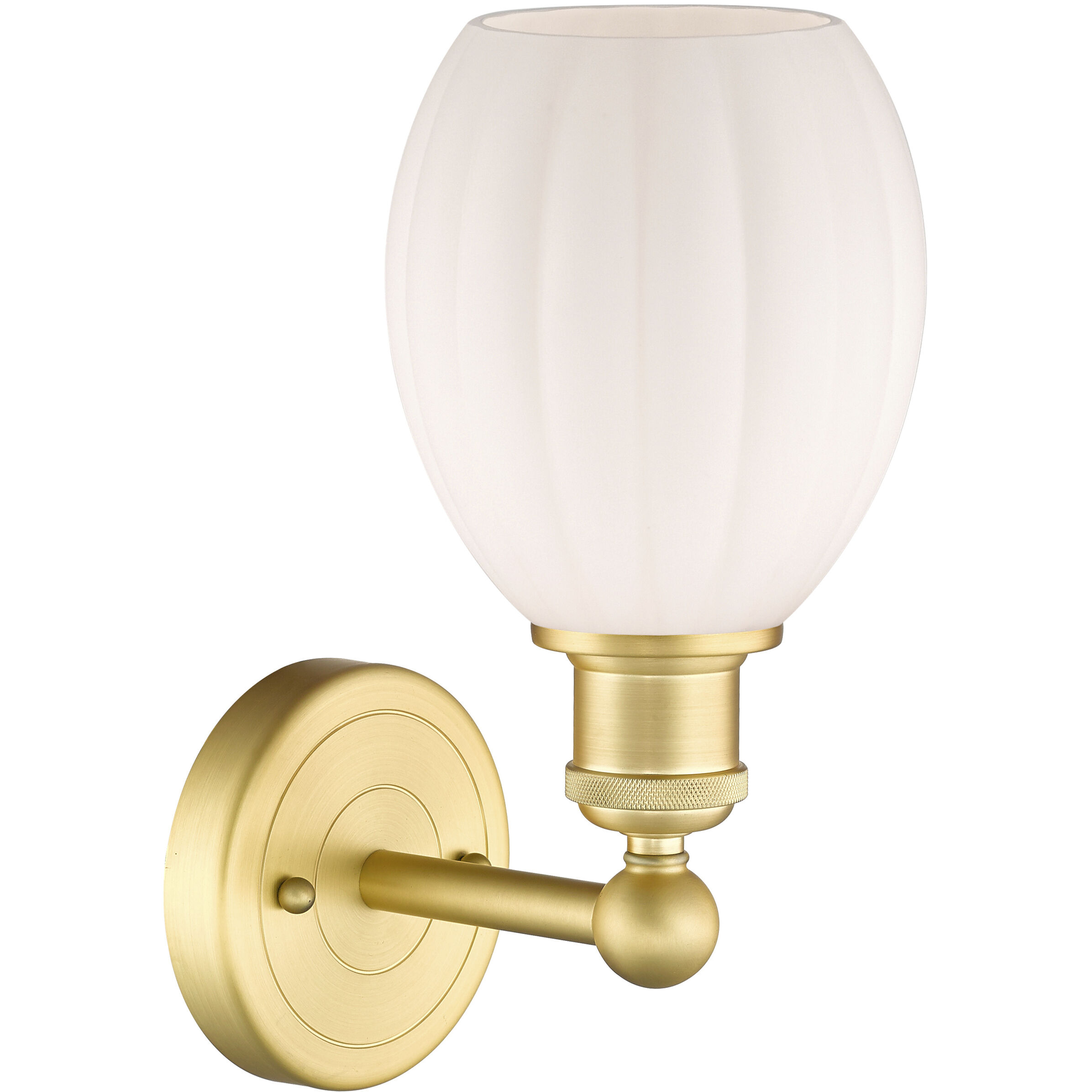 Eaton Sconce Wall Light in Satin Gold, Matte White