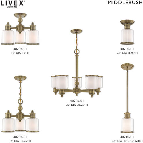 Middlebush 3 Light 16 inch Antique Brass Convertible Mini Chandelier/Ceiling Mount Ceiling Light