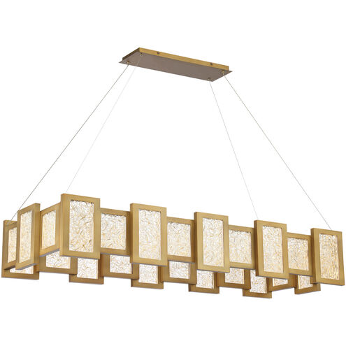 Fury LED 18 inch Aged Brass Chandelier Ceiling Light in 48in.