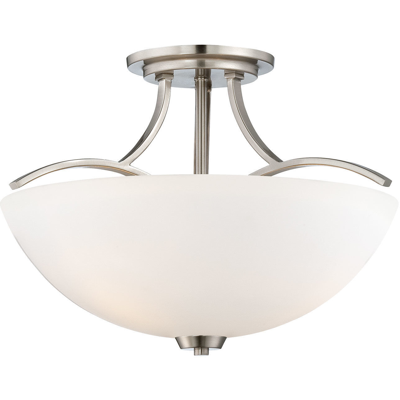 Minka Lavery 4962 84 Overland Park 3 Light 17 inch Brushed Nickel Semi Flush Mount Ceiling Light