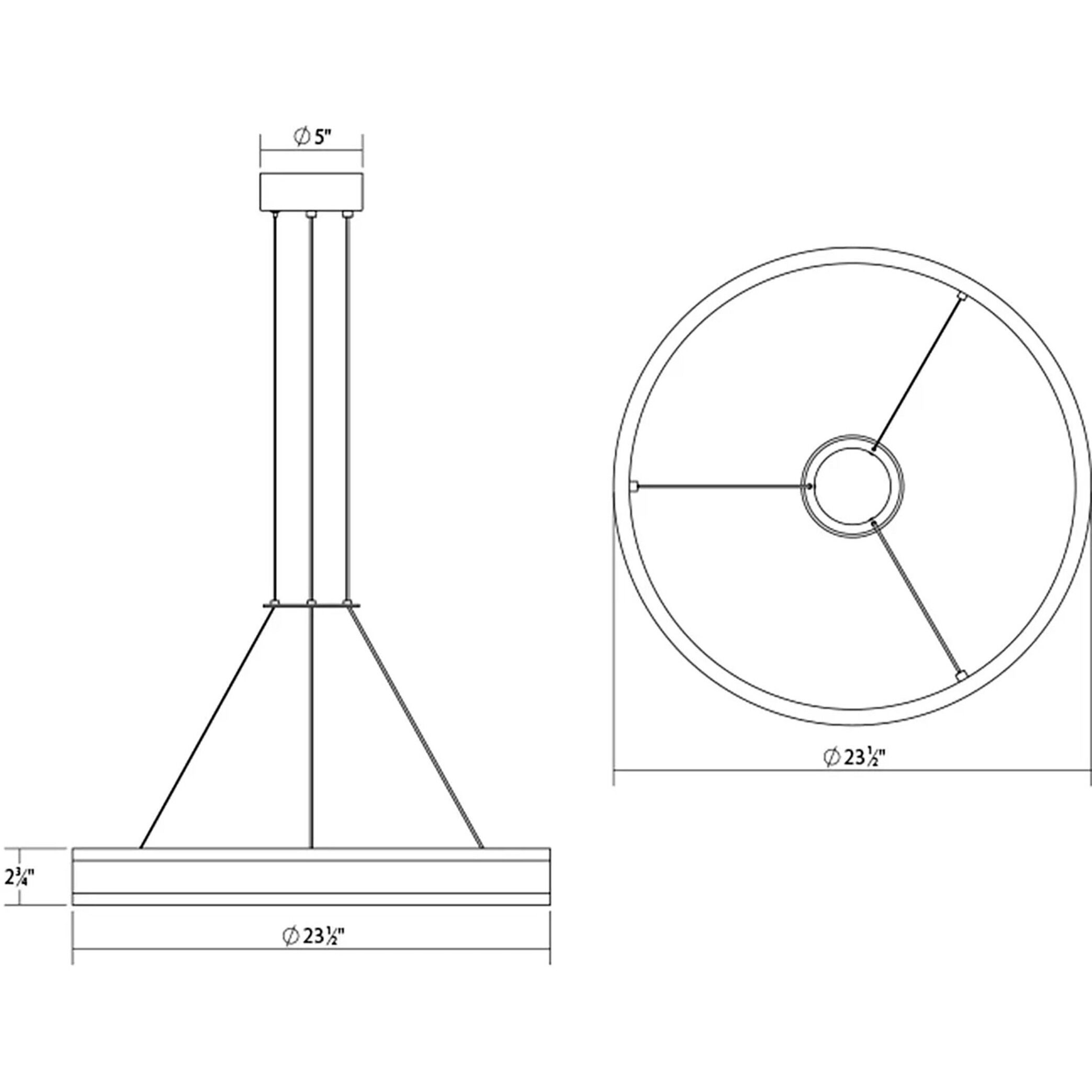 Double Corona LED 23.75 inch Bright Satin Aluminum Pendant Ceiling Light