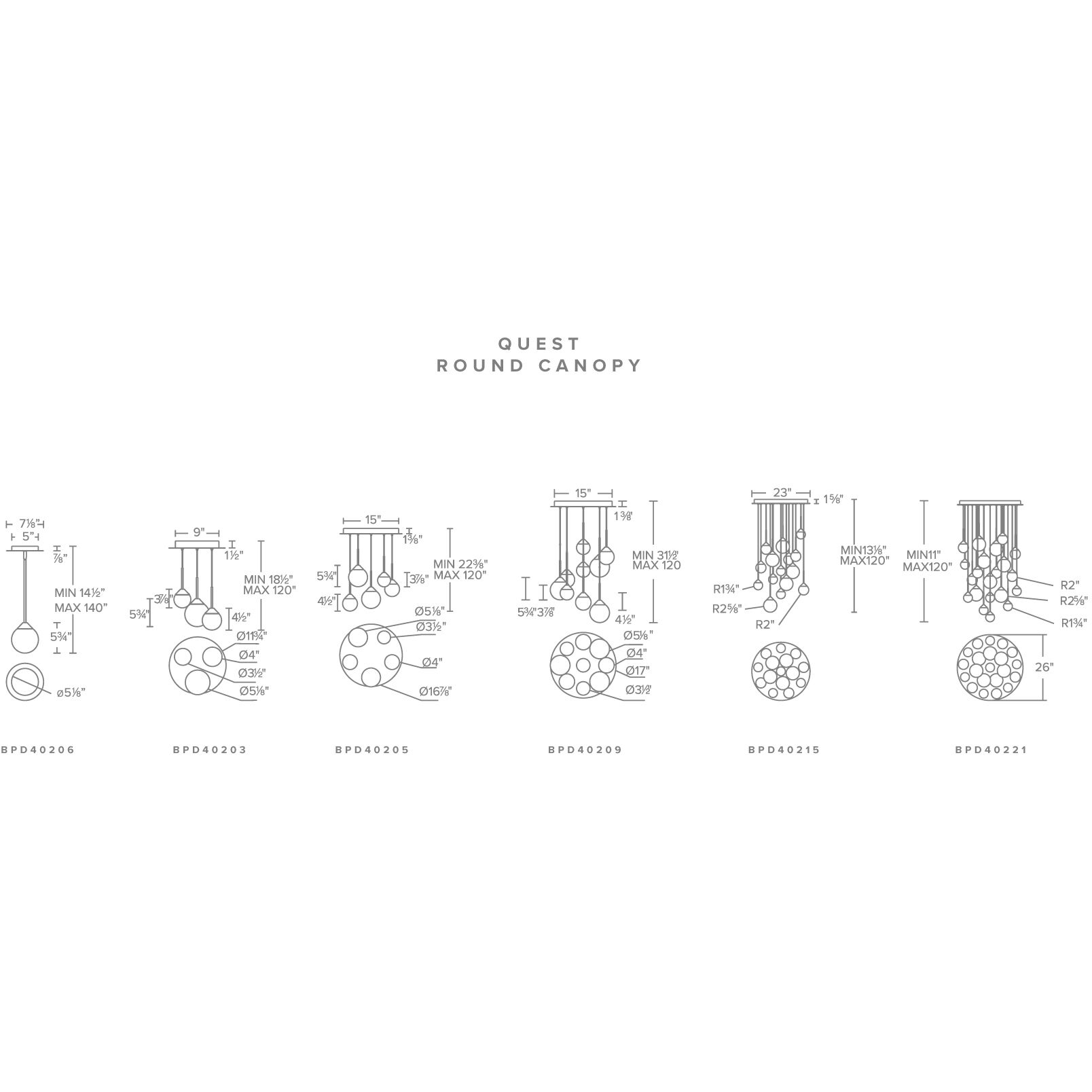 Beyond Quest LED 26 inch Black Multi-Light Pendant Ceiling Light, Round Canopy