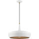 Banbury 1 Light 17 inch White with Antique Brass Accents Pendant Ceiling Light
