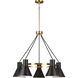 Towner 5 Light 29 inch Satin Brass Chandelier Ceiling Light