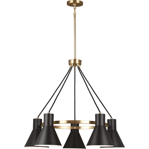 Towner 5 Light 29 inch Satin Brass Chandelier Ceiling Light
