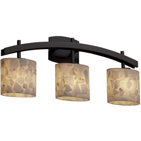 Alabaster Rocks 3 Light 25.5 inch Dark Bronze and Alabaster Bath/Bath Vanity Wall Light in Oval, Incandescent