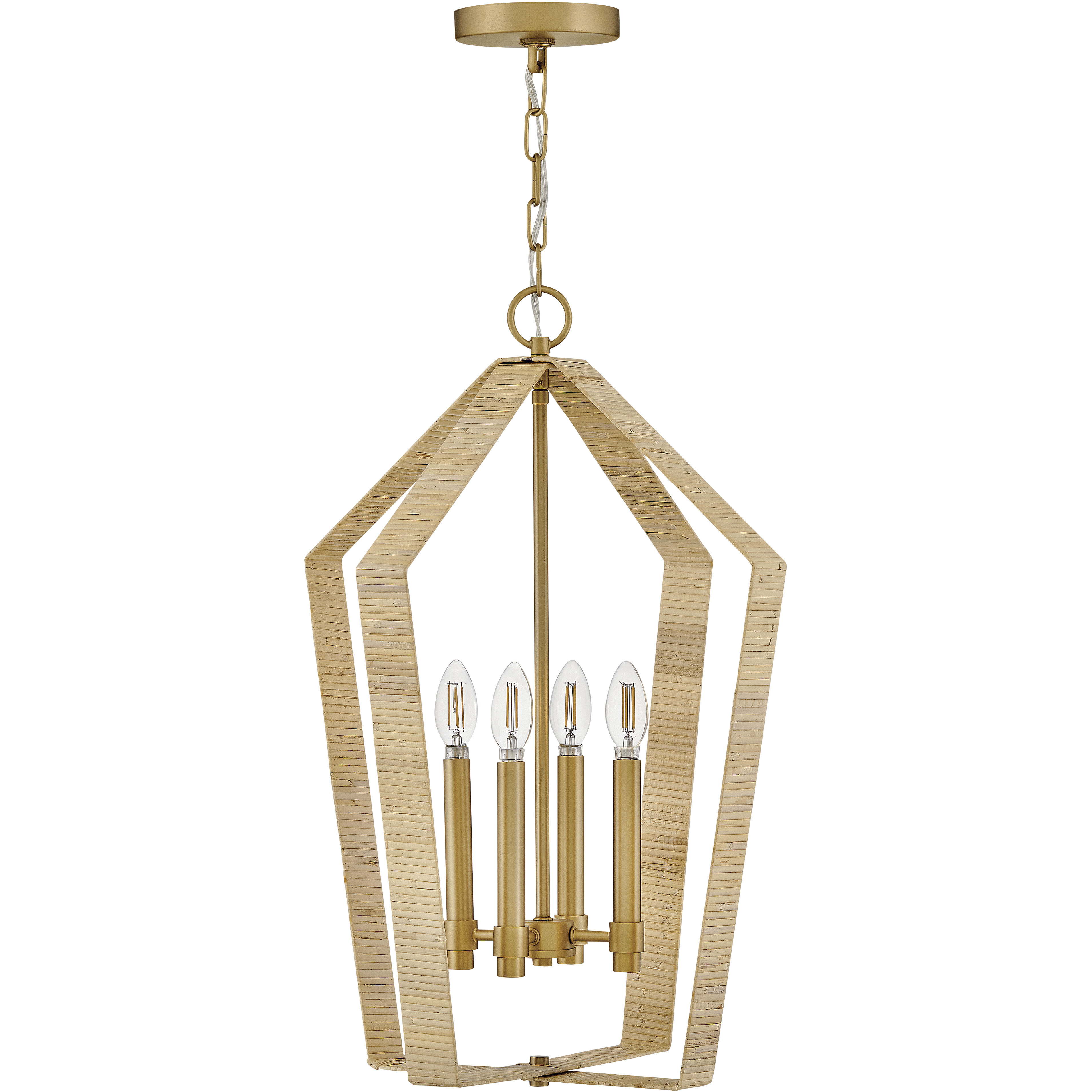Sammi 4 Light 17 inch Lacquered Brass Pendant Ceiling Light