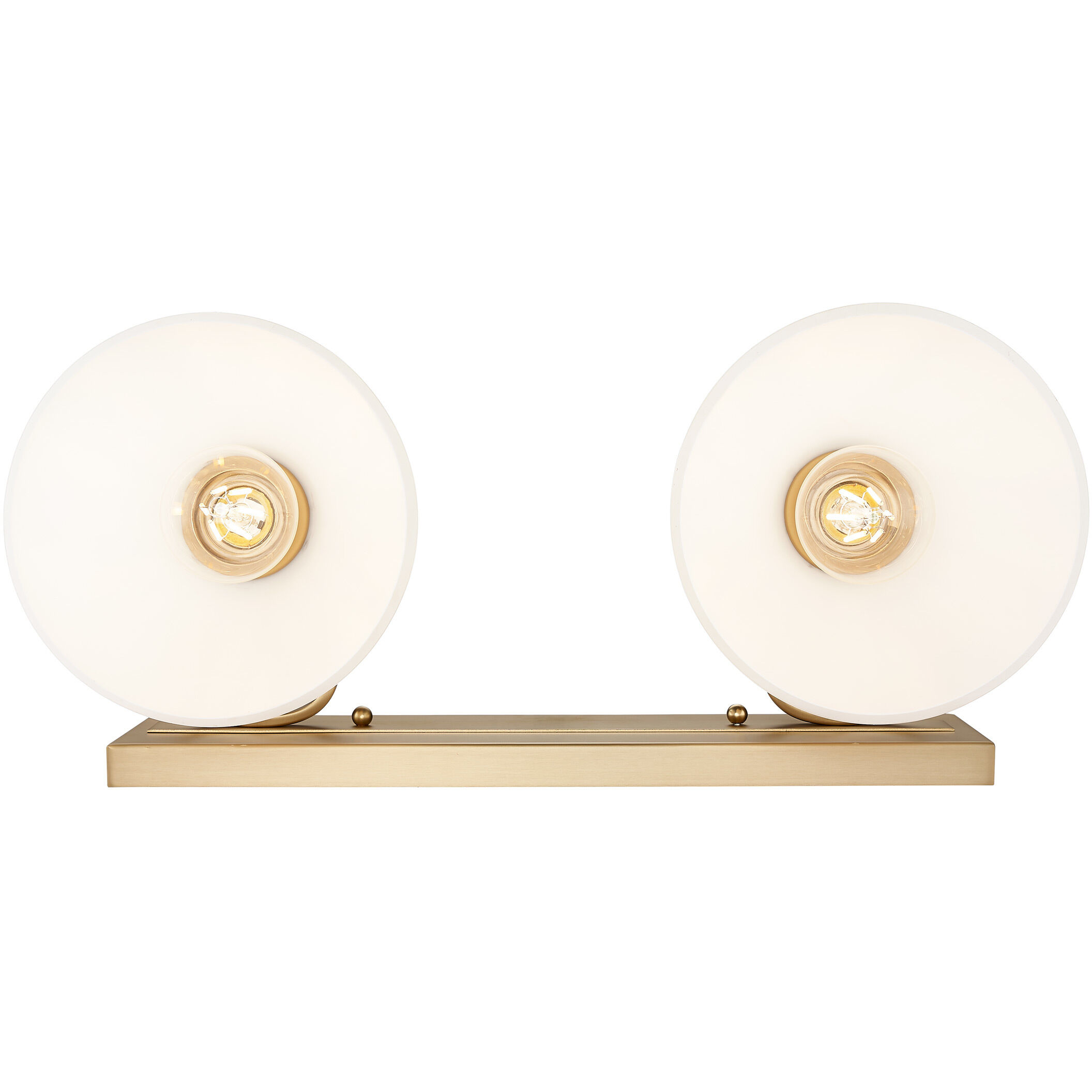 Yep Hines Vanity Wall Light in Opal Glass, Brushed Champagne Brass