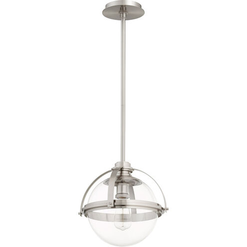 Meridian 1 Light 13 inch Satin Nickel Pendant Ceiling Light