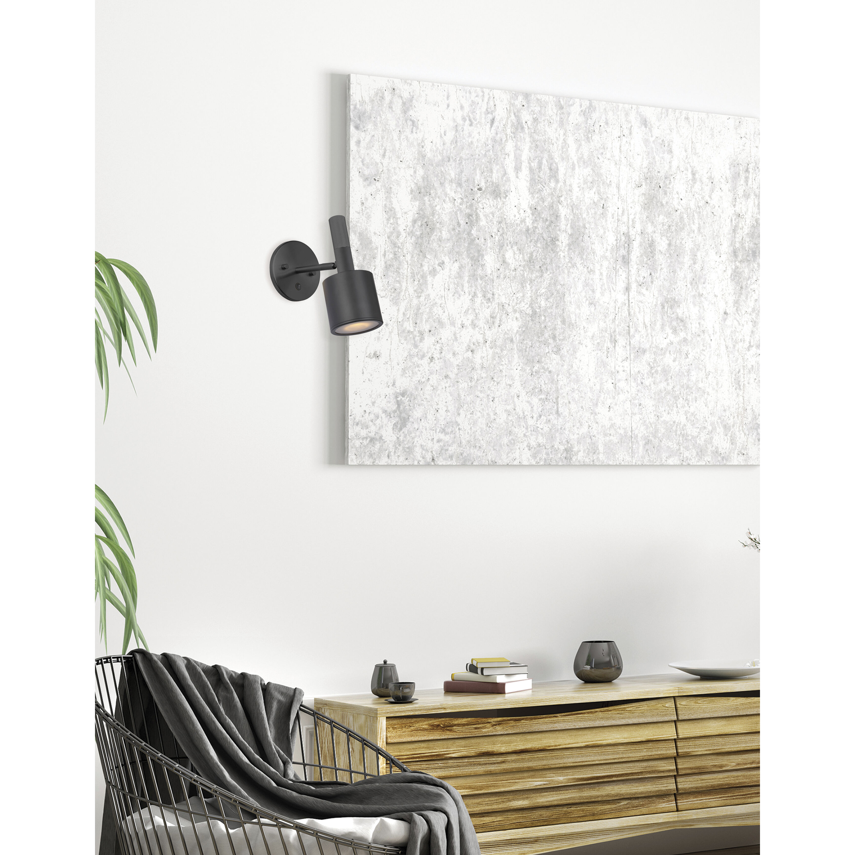 Rhoswen 1 Light 4.75 inch Matte Black Wallchiere Wall Light