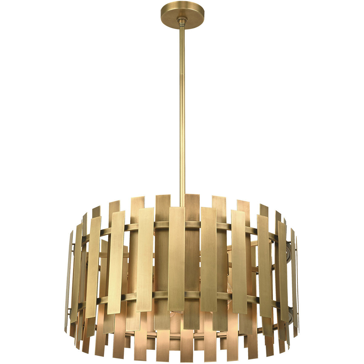 Greenwich 6 Light 24 inch Natural Brass Pendant Chandelier Ceiling Light