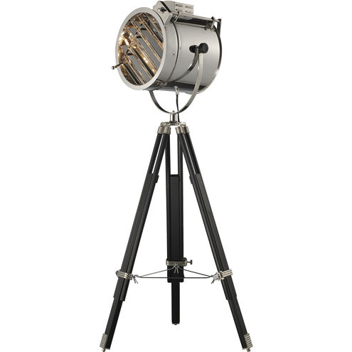 Curzon 67 inch 100 watt Chrome with Black Floor Lamp Portable Light in Incandescent