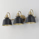 Hollis 3 Light 24 inch Natural Aged Brass Wall Sconce Wall Light
