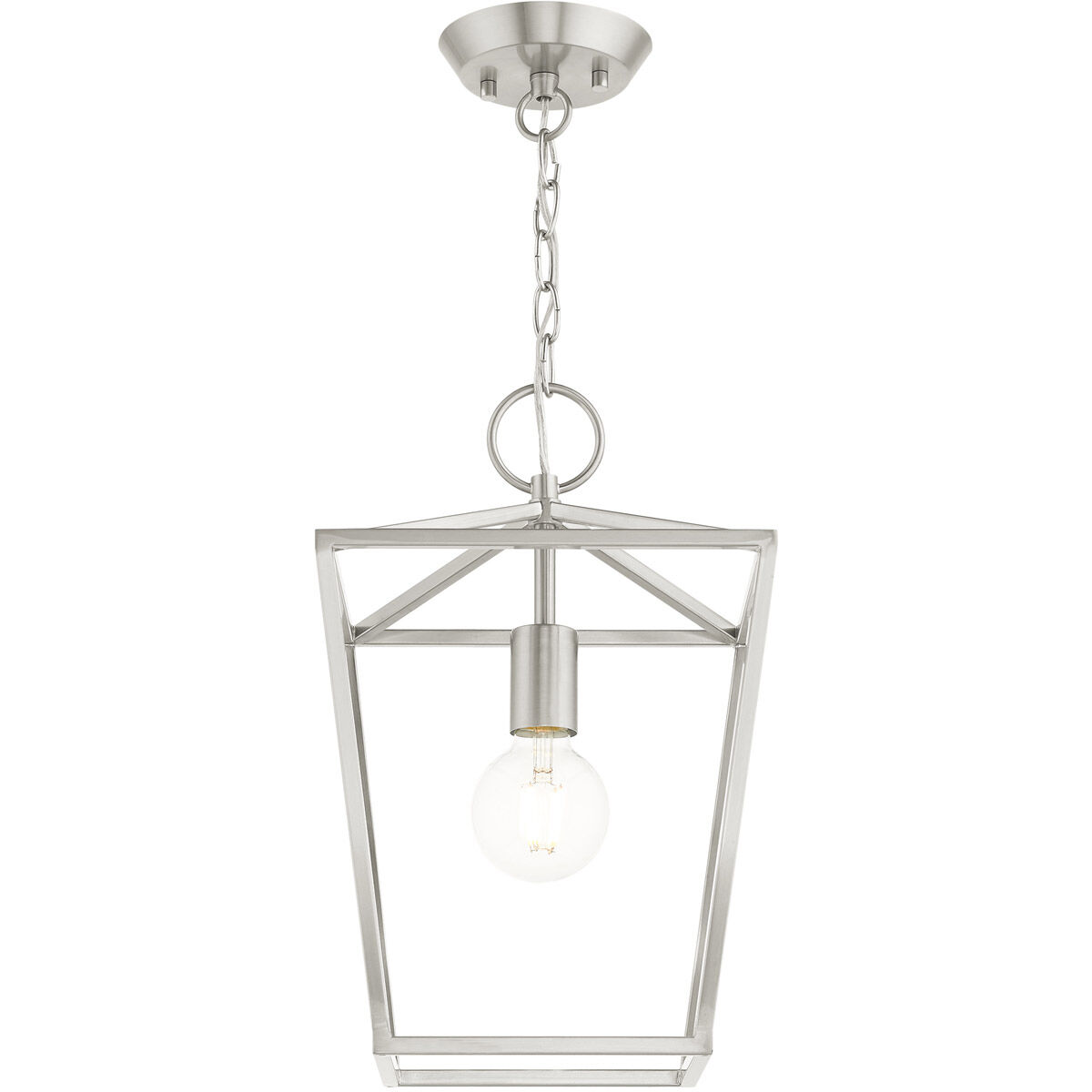 Devone 1 Light 10 inch Brushed Nickel Convertible Semi Flush/Lantern Ceiling Light