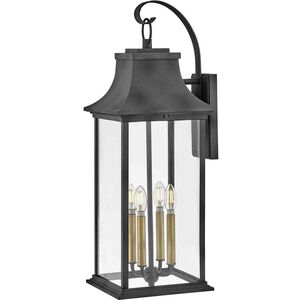 Heritage Adair LED 30 inch Aged Zinc with Heritage Brass Outdoor Wall Mount Lantern