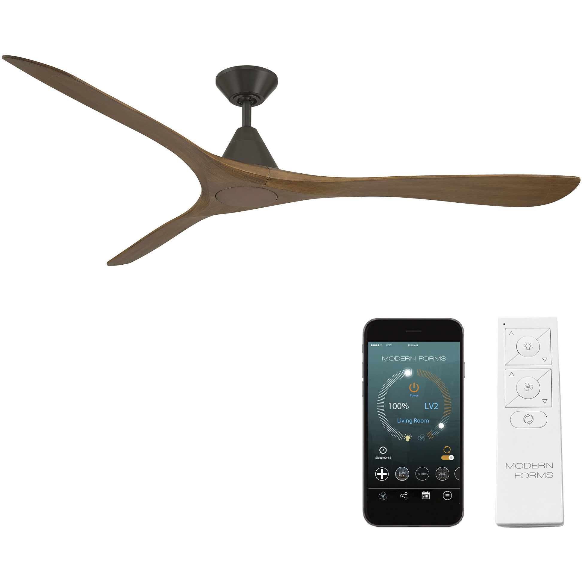 Carve 72 inch Bronze and Distressed Koa with Distressed Koa Blades Downrod Ceiling Fan in Bronze Distressed Koa