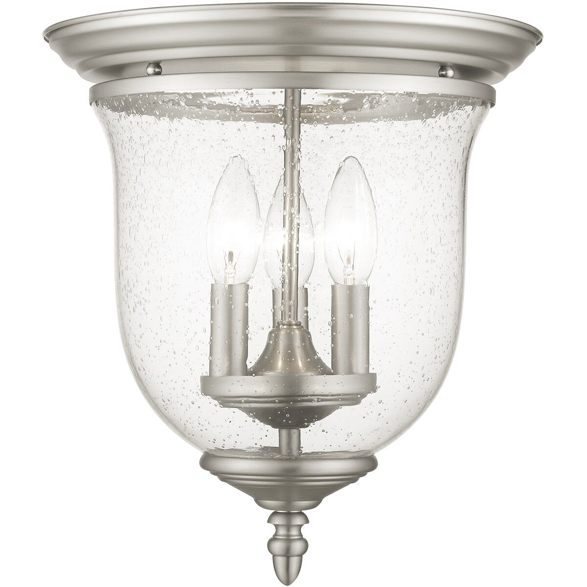 Legacy 3 Light 12 inch Brushed Nickel Flush Mount Ceiling Light