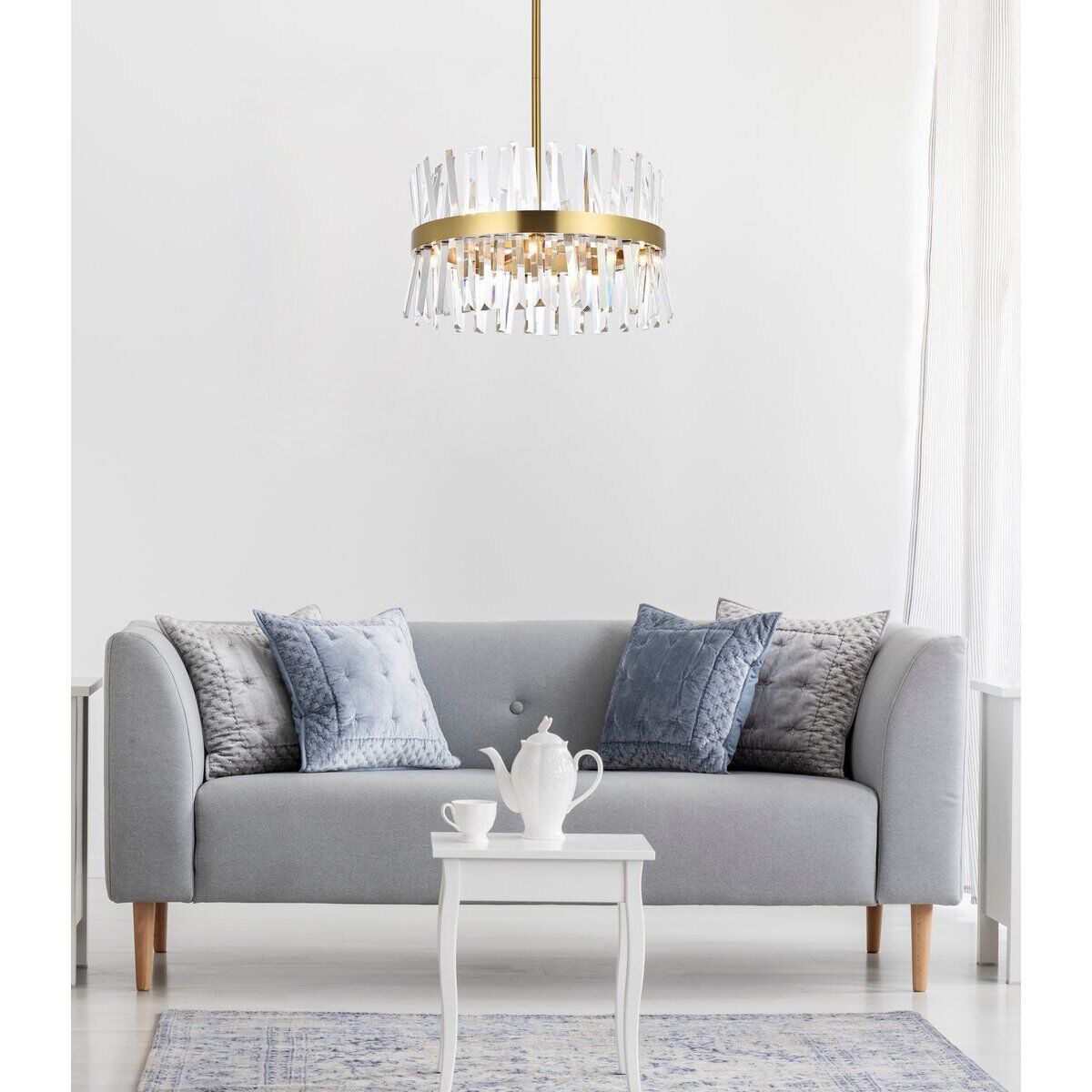 Serephina 10 Light 20 inch Satin Gold Pendant Ceiling Light