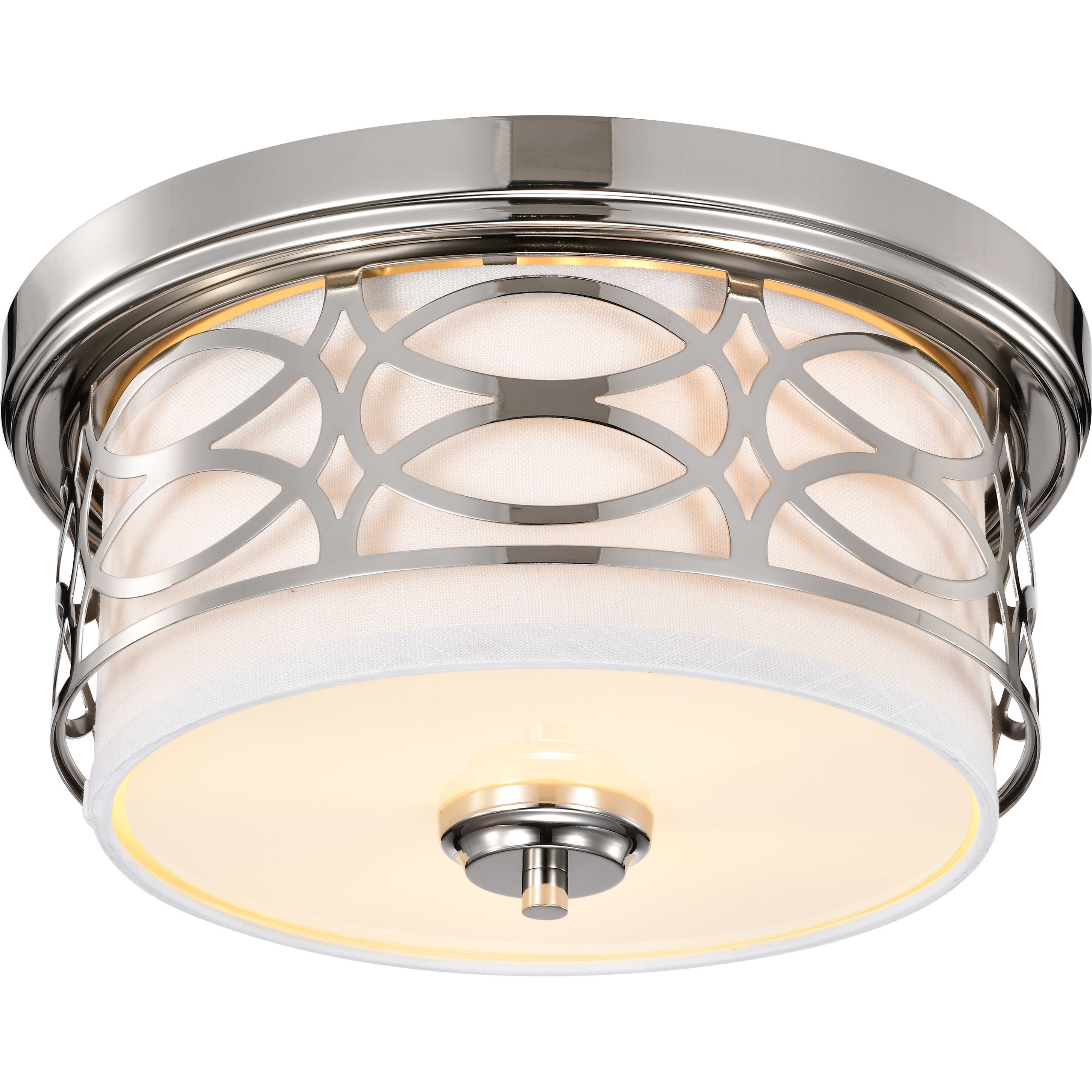 Harlow 2 Light 13.38 inch Polished Nickel Flush Mount Ceiling Light