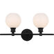 Collier 2 Light 19 inch Black Wall sconce Wall Light