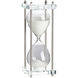 Modern White and Clear and Polished Silver Hourglass