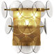 Loren 3 Light 15 inch Weathered Brass Wall Sconce Wall Light in Textured Clear