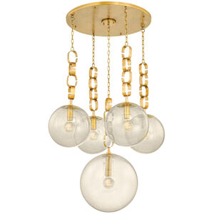 Nessa 5 Light 38 inch Vintage Brass Chandelier Ceiling Light