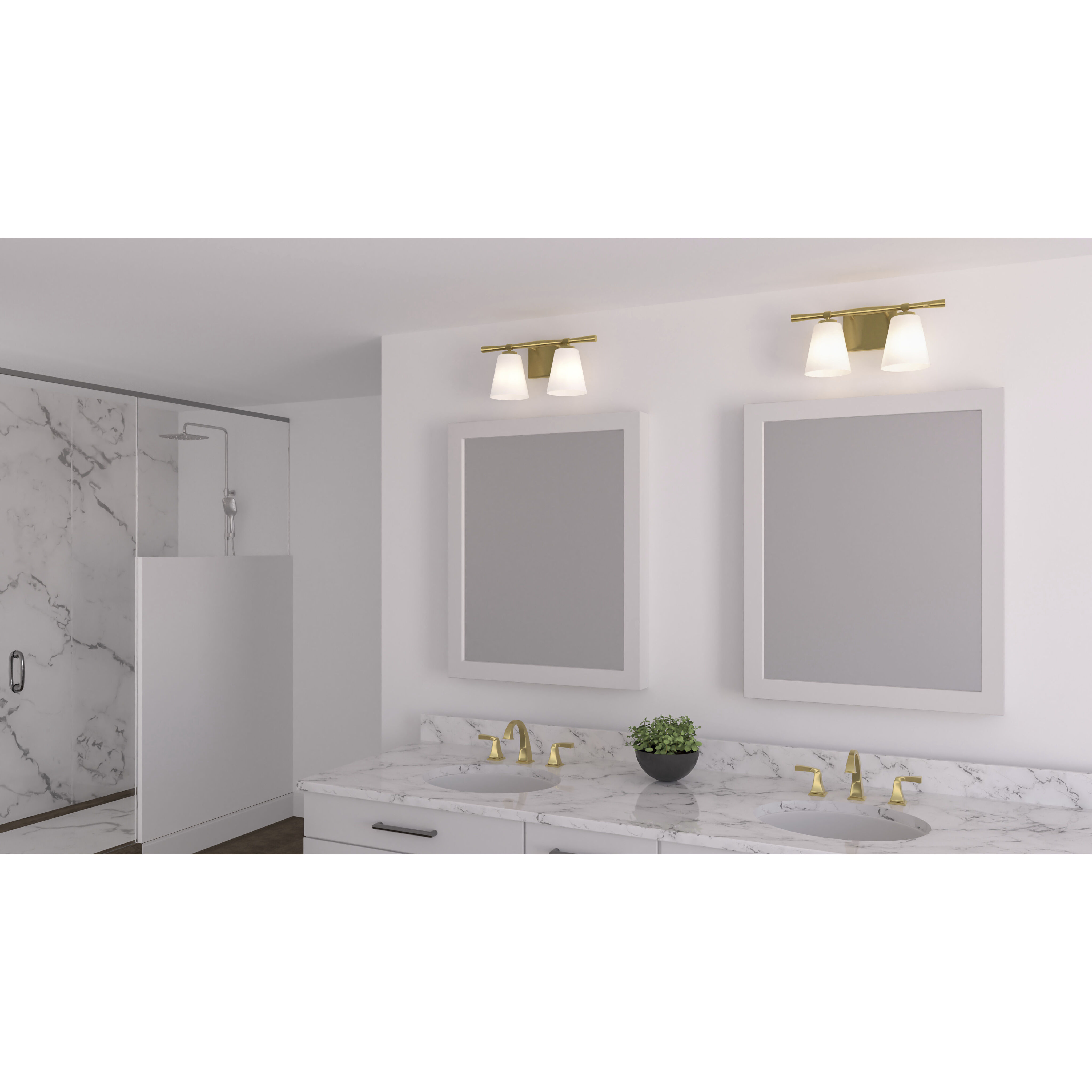 Brindley 2 Light 16 inch Aged Brass Bath Light Wall Light