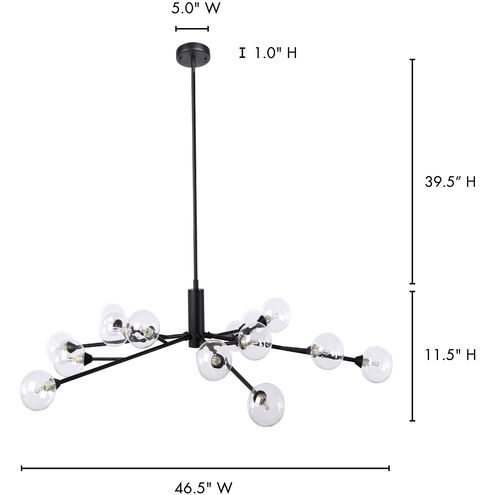 Draco LED 48 inch Black Pendant Lamp Ceiling Light