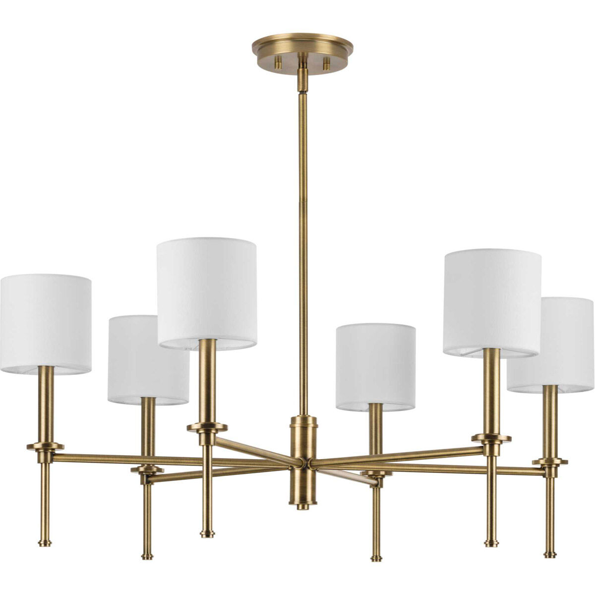 Elara 6 Light 30 inch Vintage Brass Chandelier Ceiling Light