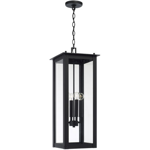 Hunt 4 Light 11 inch Black Outdoor Hanging Lantern