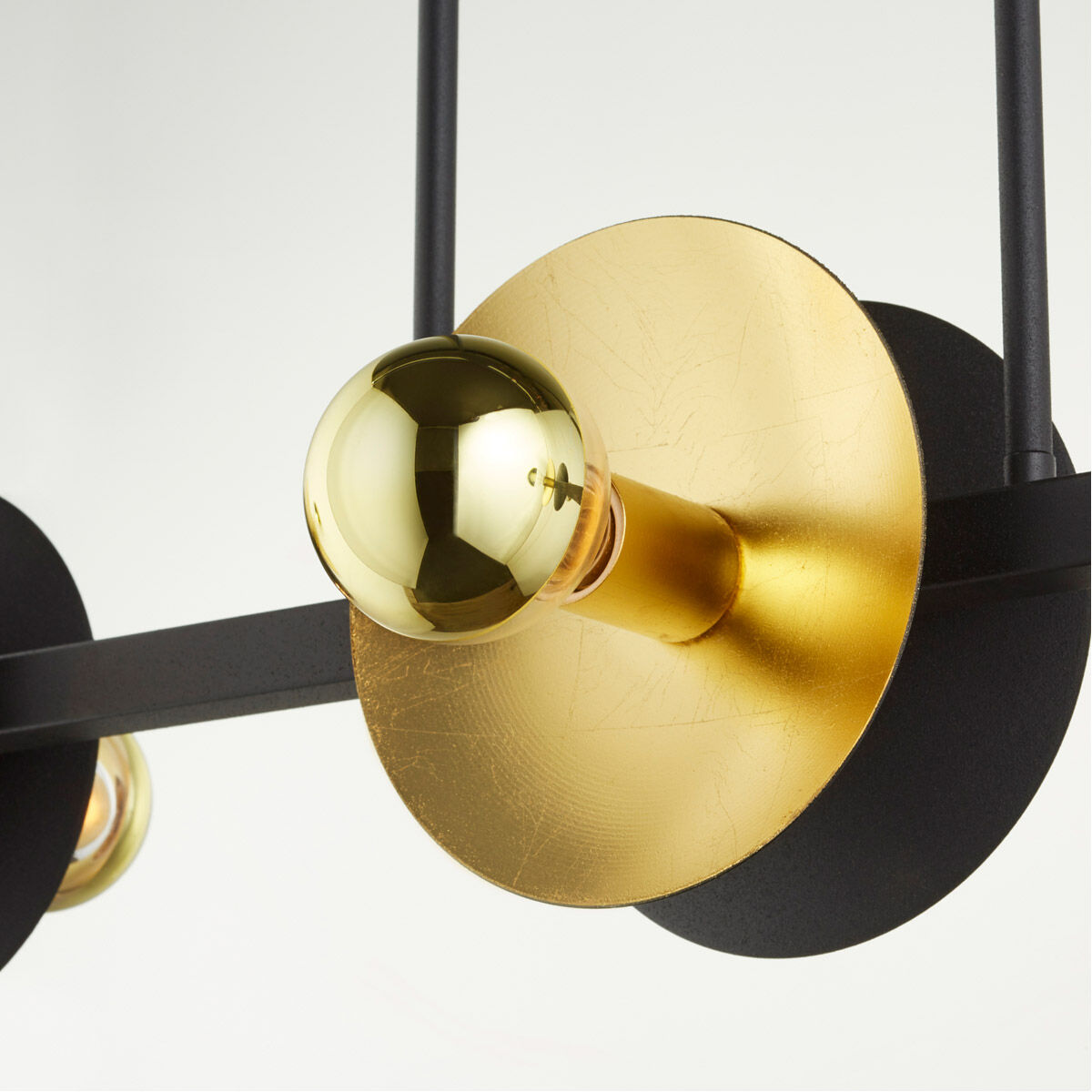Artemis 6 Light 36 inch Noir and Gold Leaf Island Light Ceiling Light