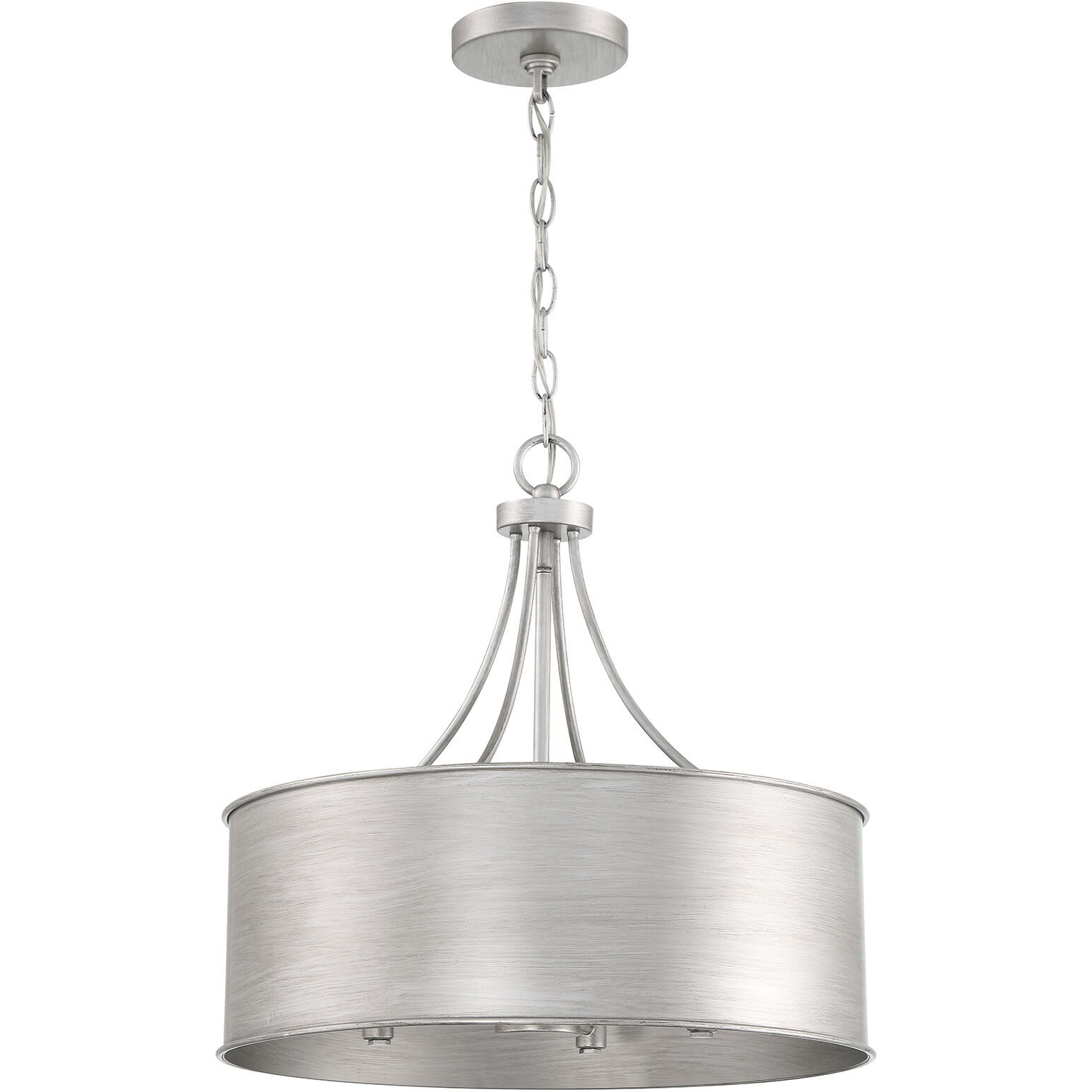 Traditional 4 Light 18 inch Antique Silver Pendant Ceiling Light