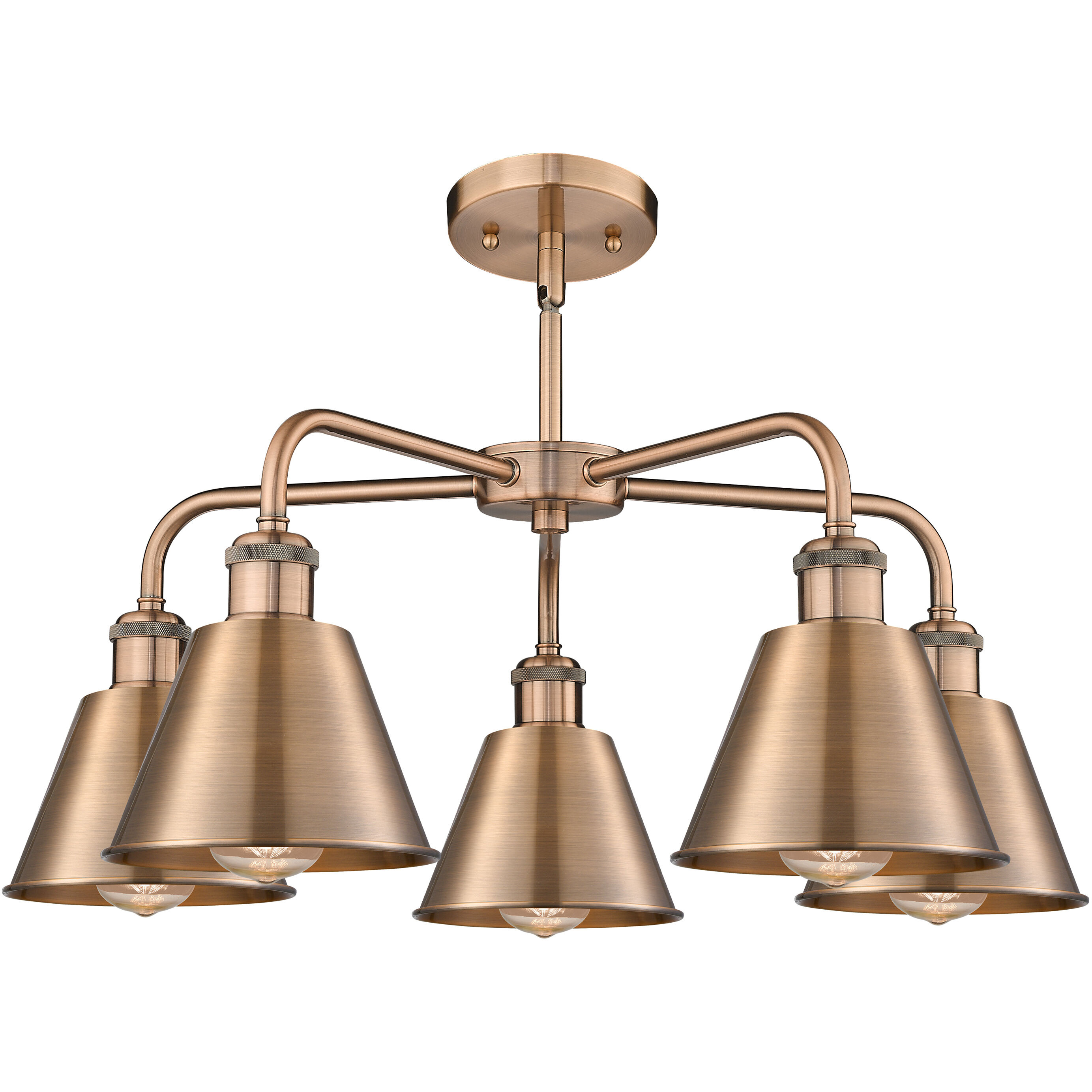 Ballston 5 Light 24.5 inch Antique Copper Chandelier Ceiling Light