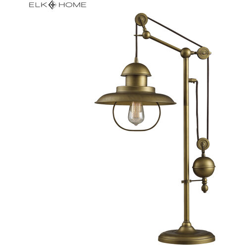 Farmhouse 32 inch 100.00 watt Antique Brass Desk Lamp Portable Light