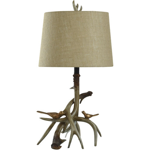 Antler Lodge 27 inch 150.00 watt Brown/Beige Table Lamp Portable Light