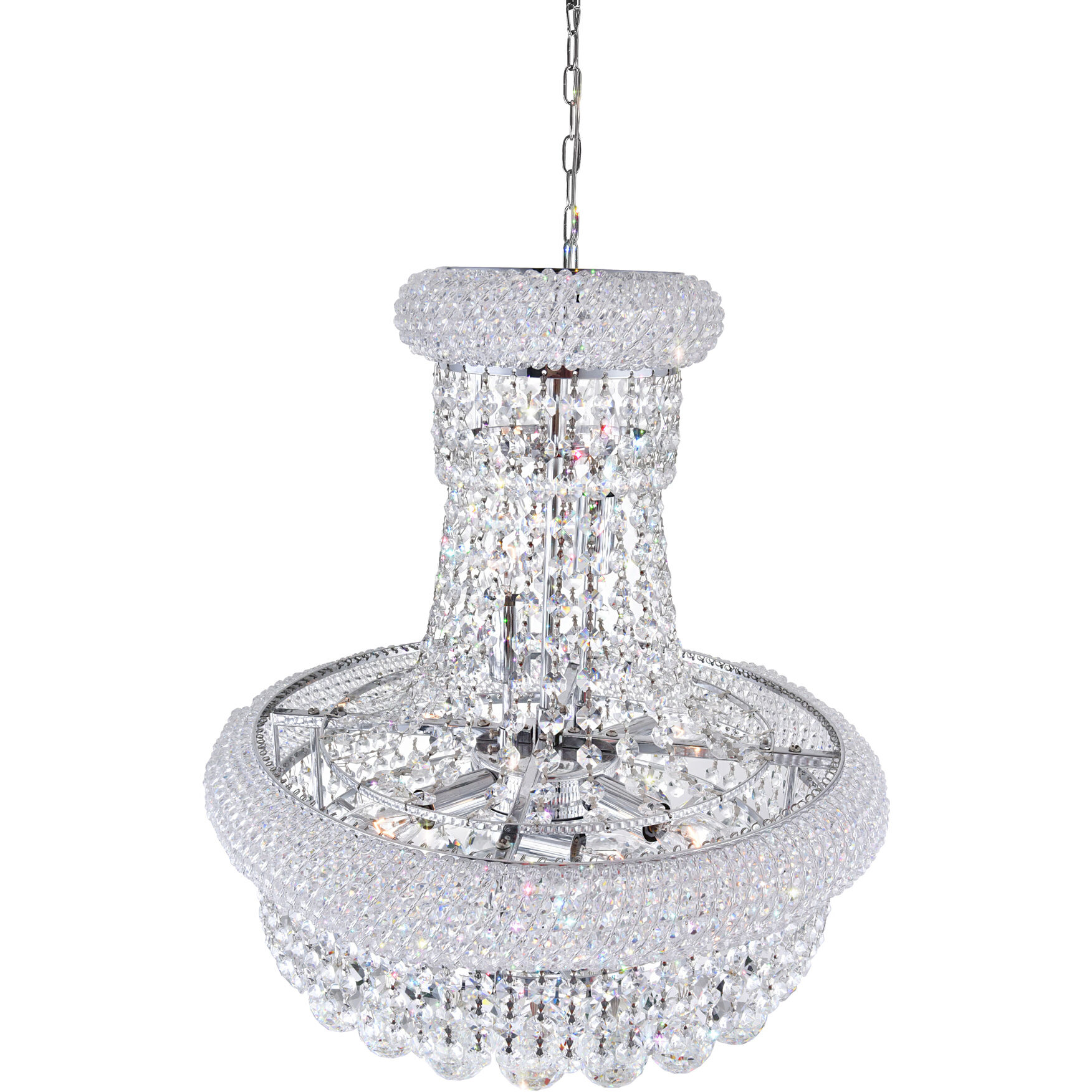 Empire 8 Light 18 inch Chrome Down Chandelier Ceiling Light